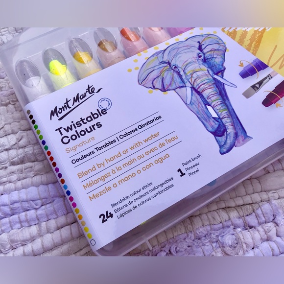 MONT MARTE 24 Twistable Colors Blendable Color Sticks Markers Paint Complete Art - Picture 4 of 8